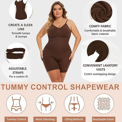 Full Coverage Thigh Slimming Backless Bodysuit Shapewear