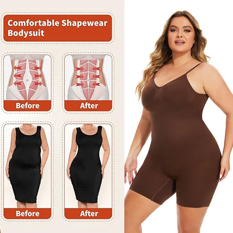 Full Coverage Thigh Slimming Backless Bodysuit Shapewear